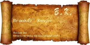 Brankó Kevin névjegykártya